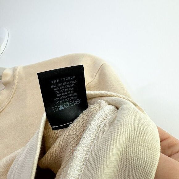 h:ours Malika Cropped Sweatshirt Terry Crew Neck Pullover Neutral Ombre Size XXS - Picture 7 of 8